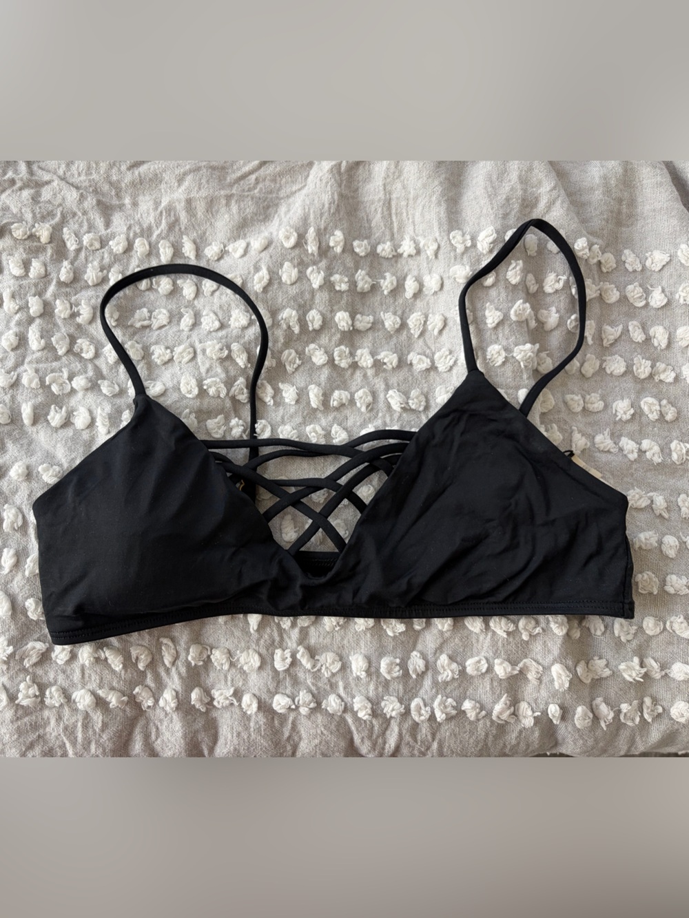 l*space Black Crisscross Bralette Bikini Top